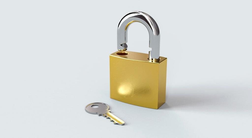 Password security concept with locks and keys